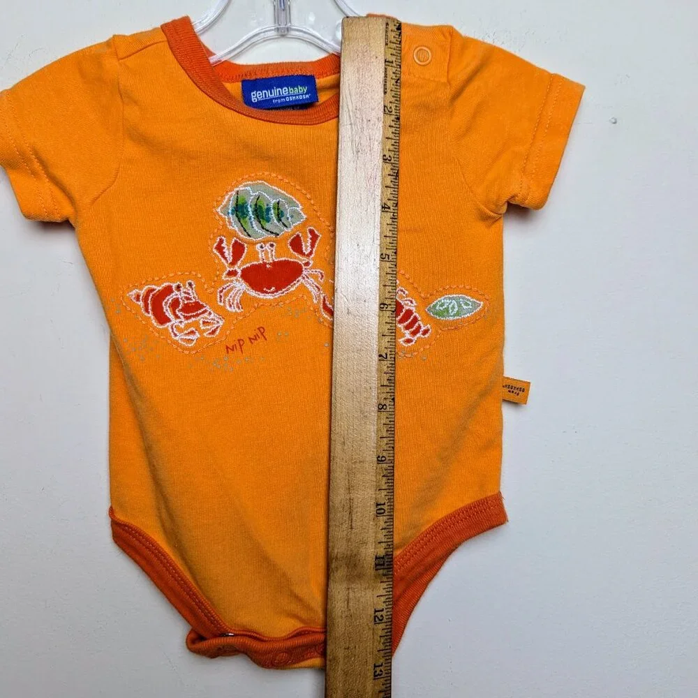 Vintage Osh Kosh Crabs Sea Life Bodysuit‎ Genuine Baby Y2K Size 3 Months